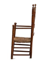 A Pilgrim Century Slat-Back Rush-Seat Armchair