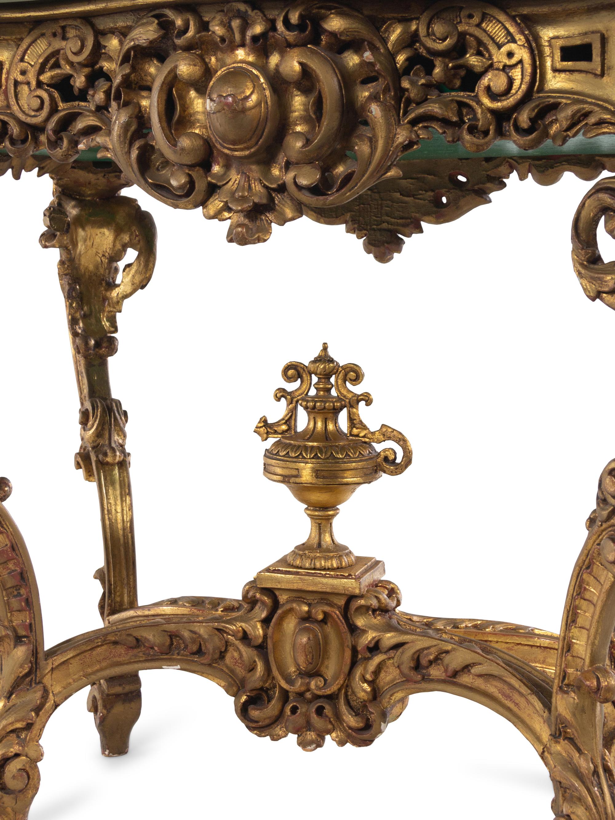 A Louis XV Style Giltwood Jardinière Table with an Associated Painted Top