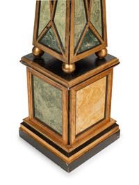 A Pair of Large Faux Marble Painted Obelisks