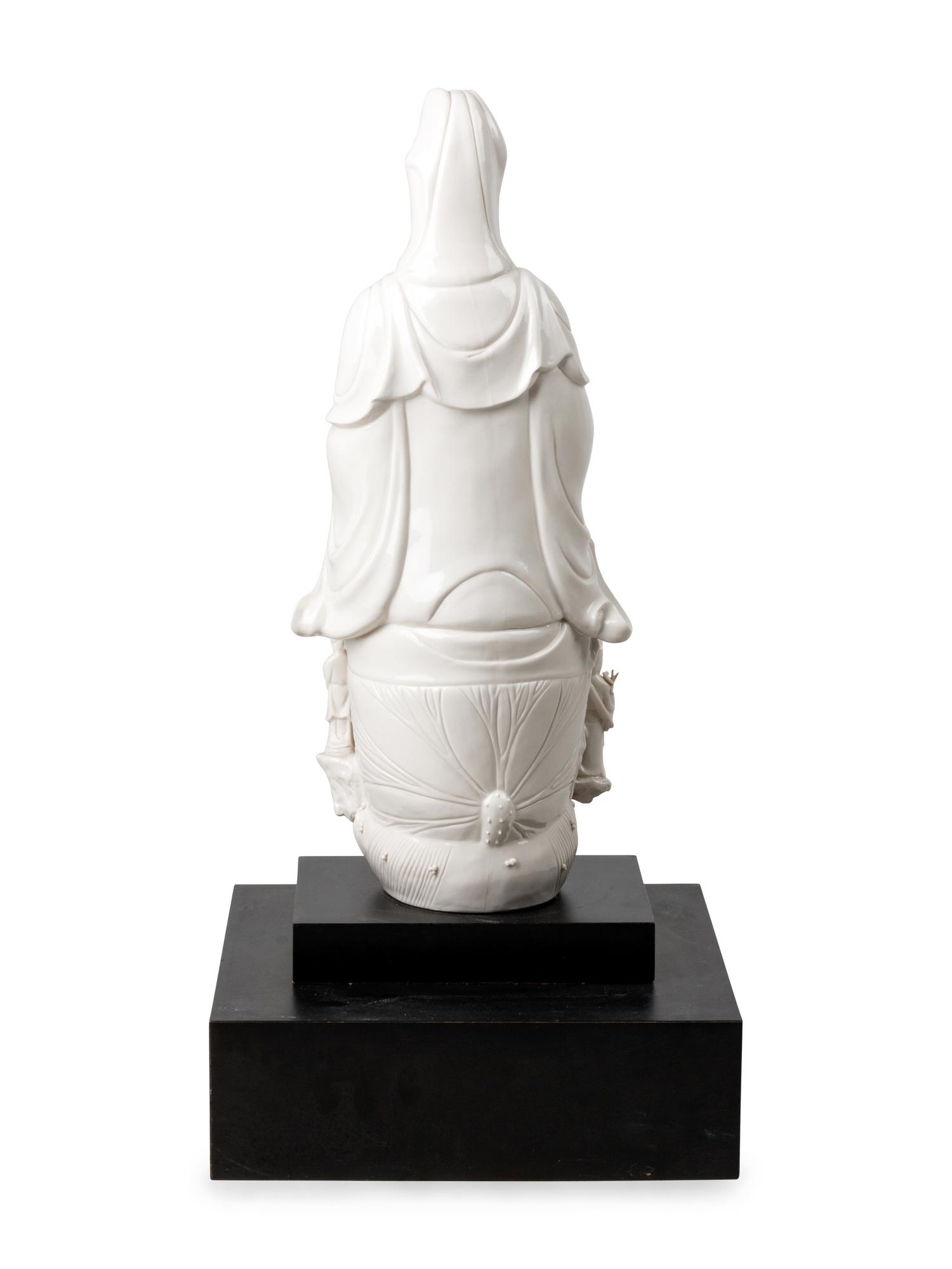 A Chinese White Glazed Porcelain Figure of Guanyin