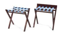 A Pair of Mahogany Luggage Racks Height 27 x width 26 x depth 18 inches (open). — 20TH CENTURY