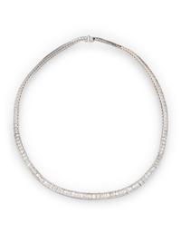 BAGUETTE DIAMOND AND PLATINUM RIVIÈRE NECKLACE