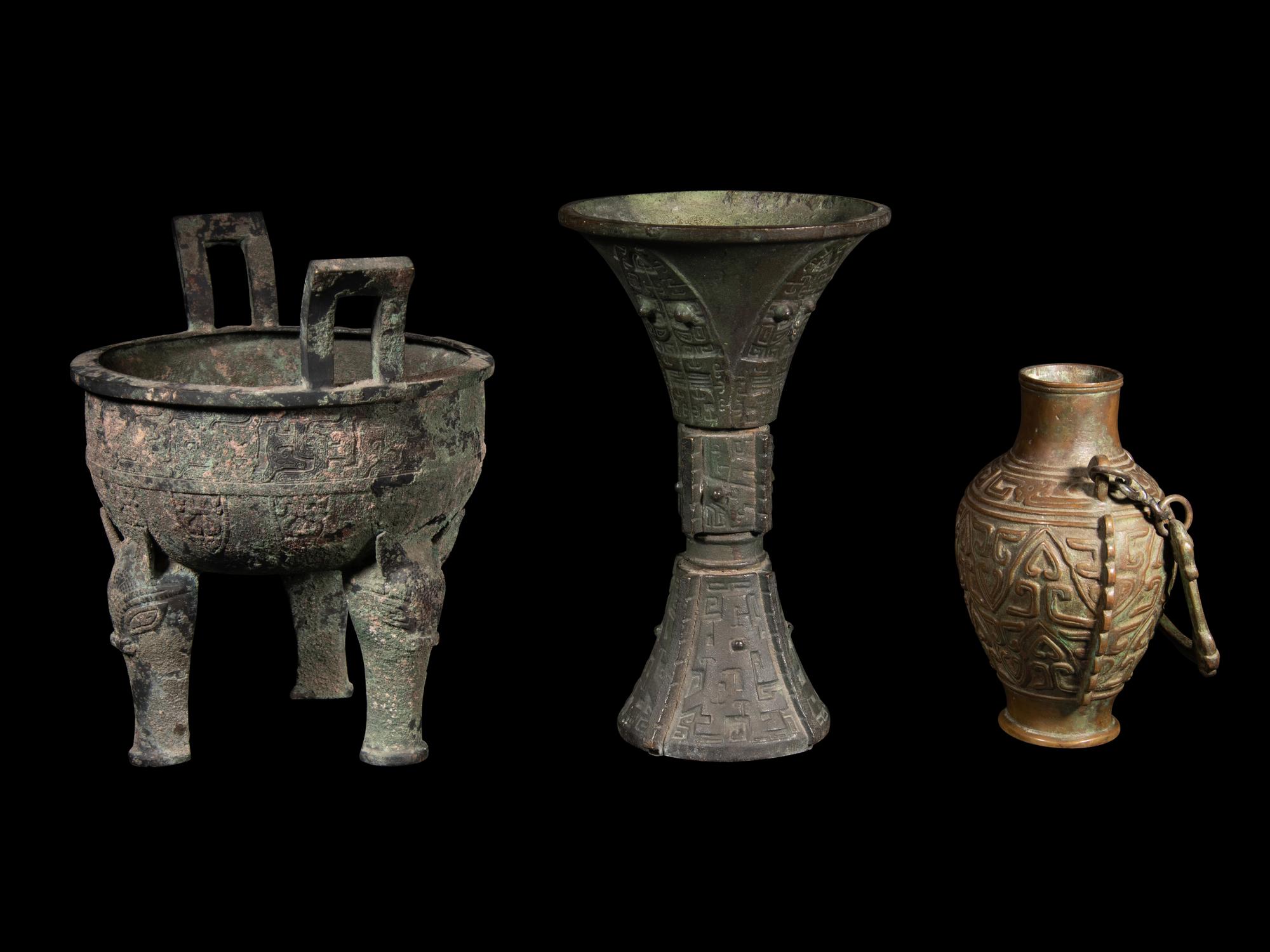 Three Chinese Bronze Vessels
