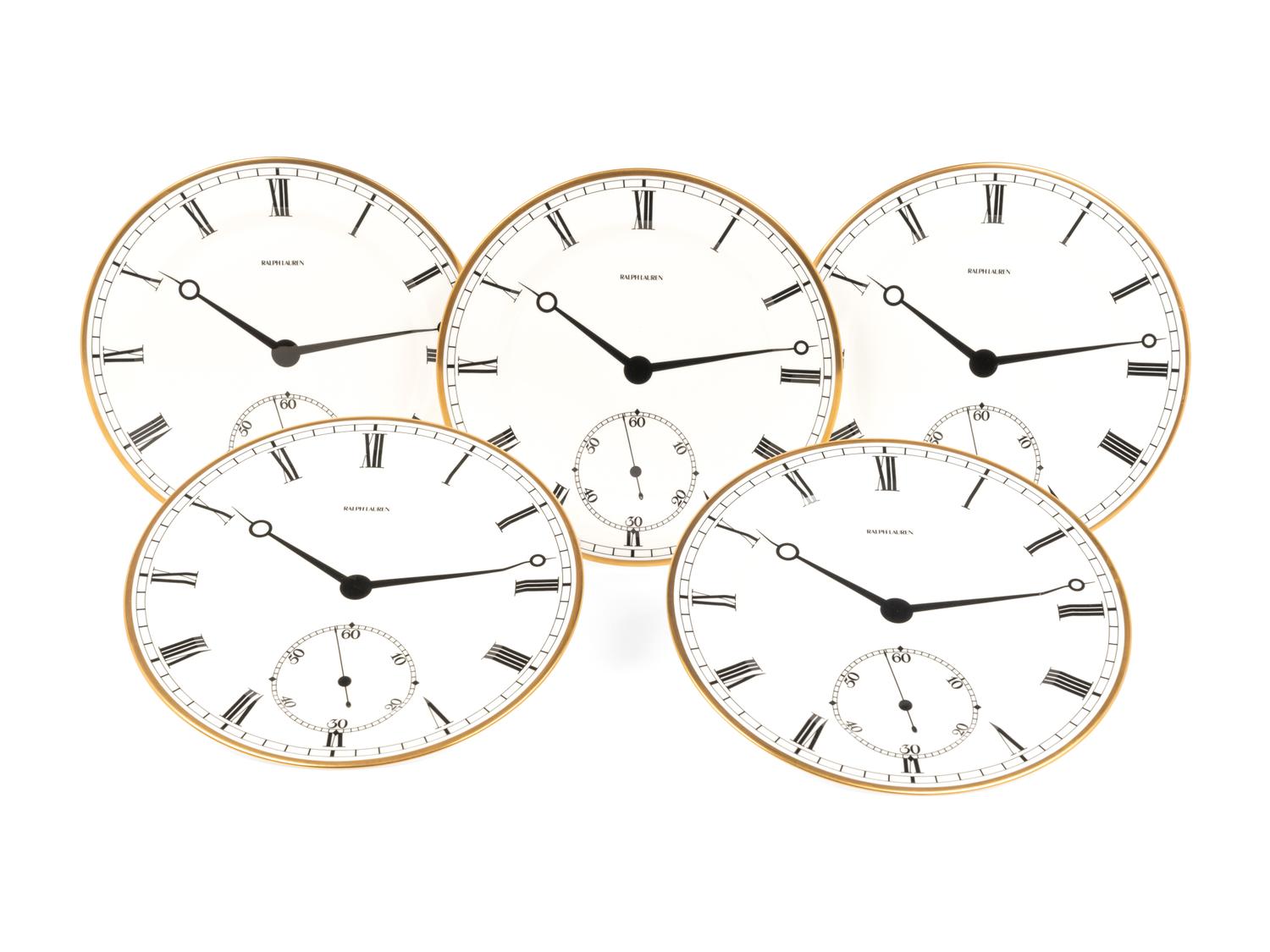Nine Ralph Lauren Pocketwatch Porcelain Chargers
