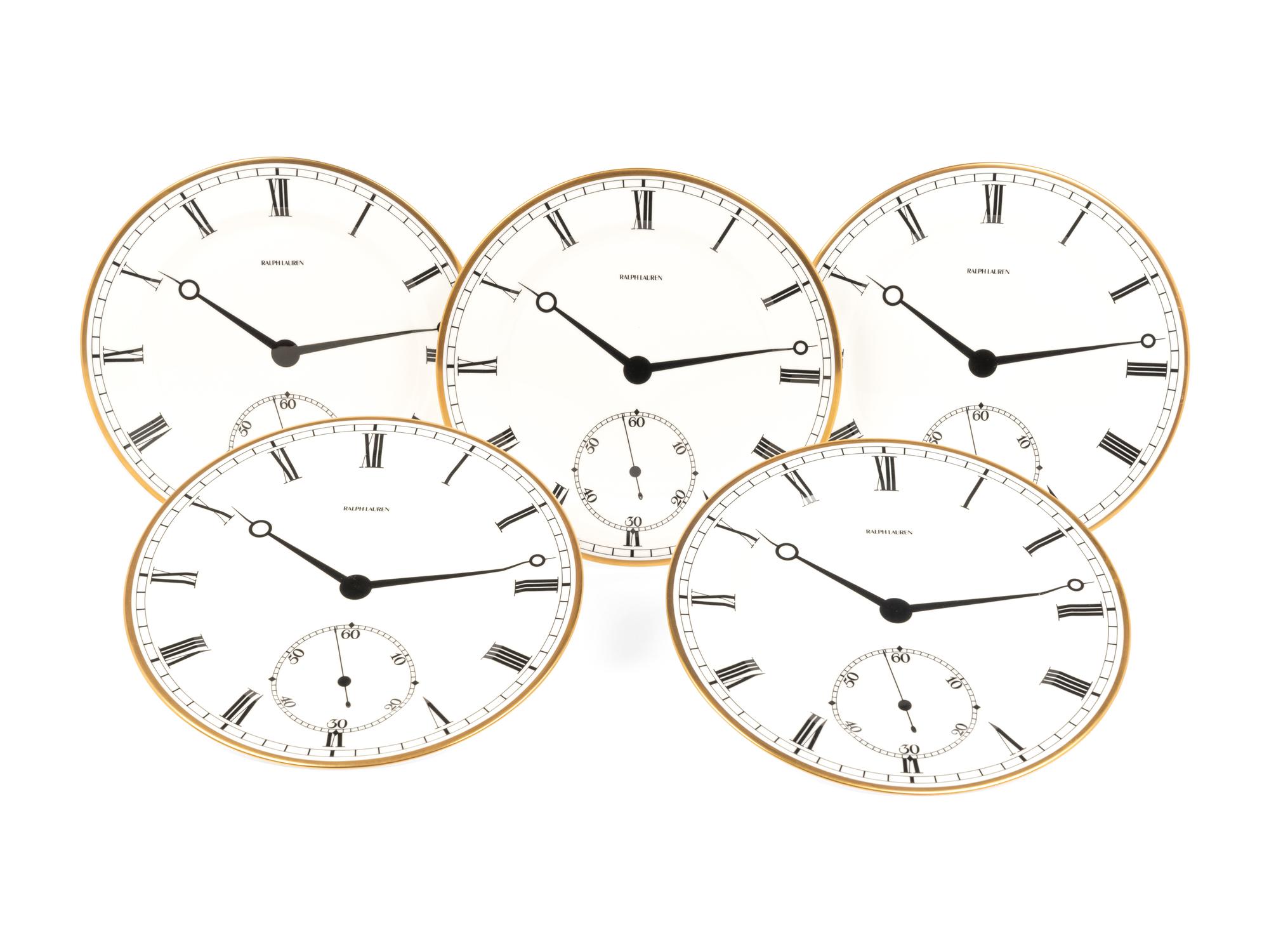 Nine Ralph Lauren Pocketwatch Porcelain Chargers