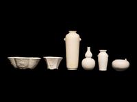 Six Chinese Blanc-de-Chine Porcelain Wares