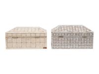 A Mother-of-Pearl Table Casket and a Bone Veneered Table Casket