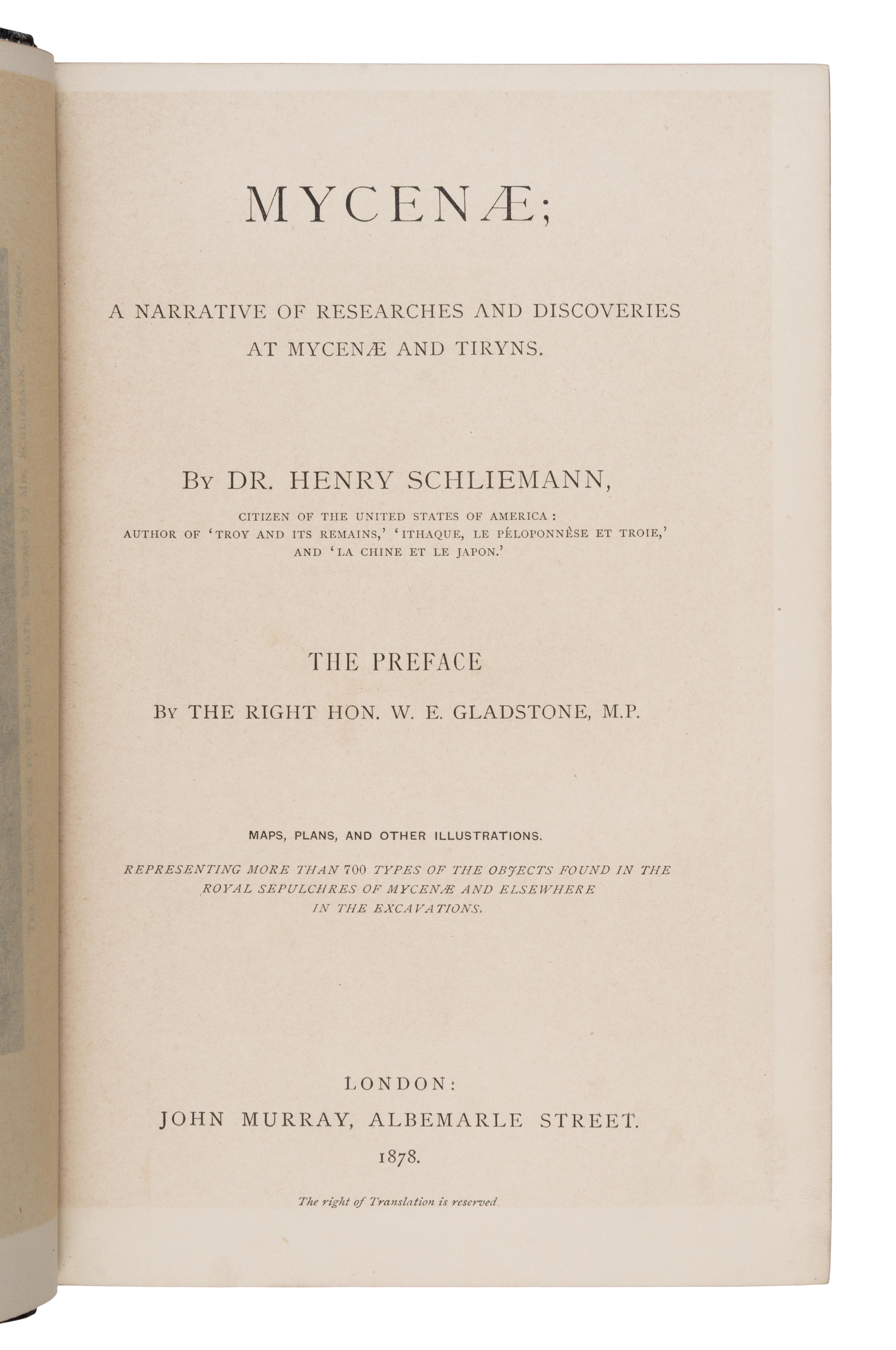 [Travel & Exploration]. Schliemann, Heinrich (1822-1890). A group of 5 first editions, comprising: