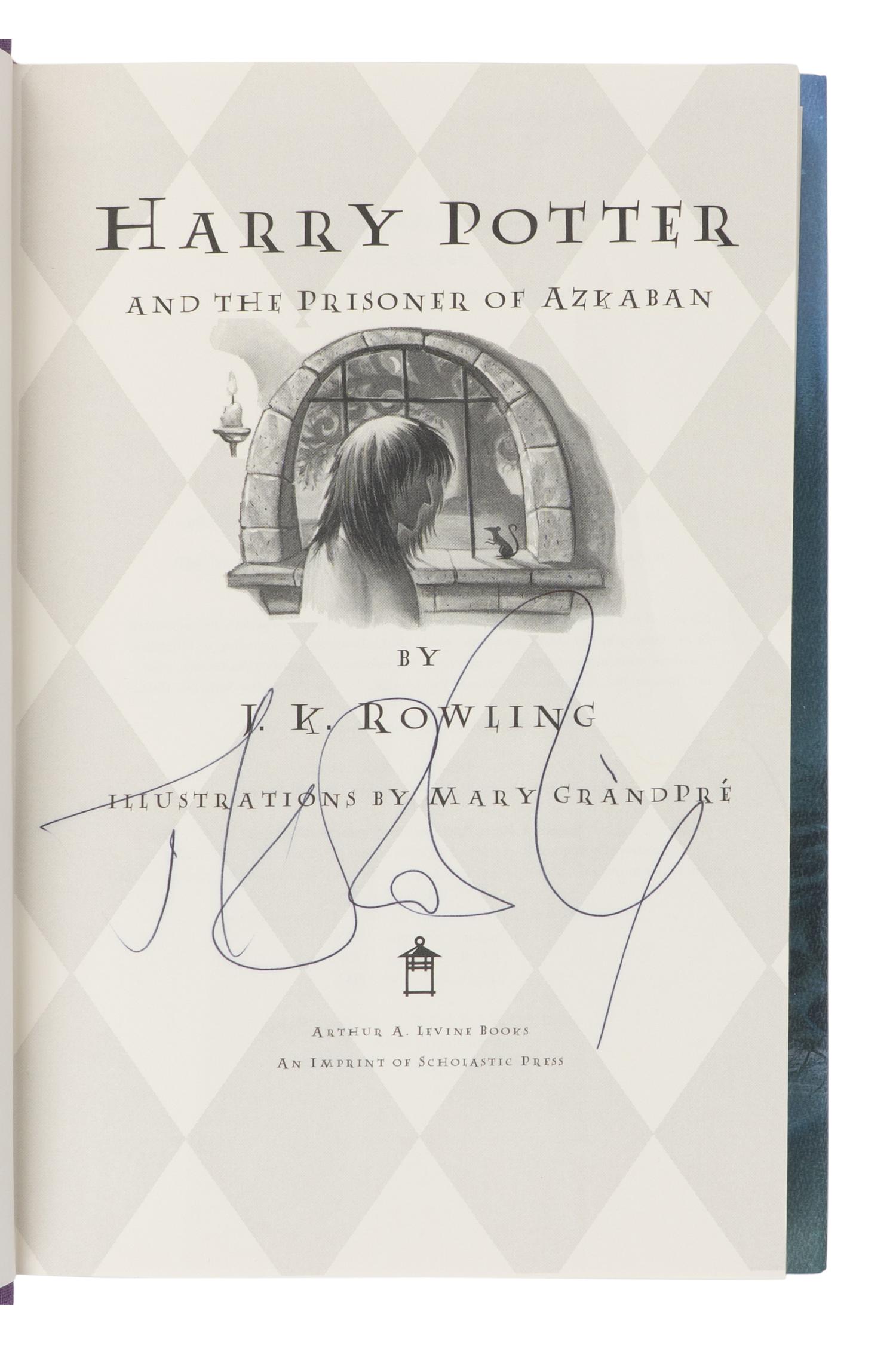 ROWLING, J.K. (b. 1965). A group of the first 3 Harry Potter titles, ALL FIRST AMERICAN EDITIONS, SIGNED, comprising: