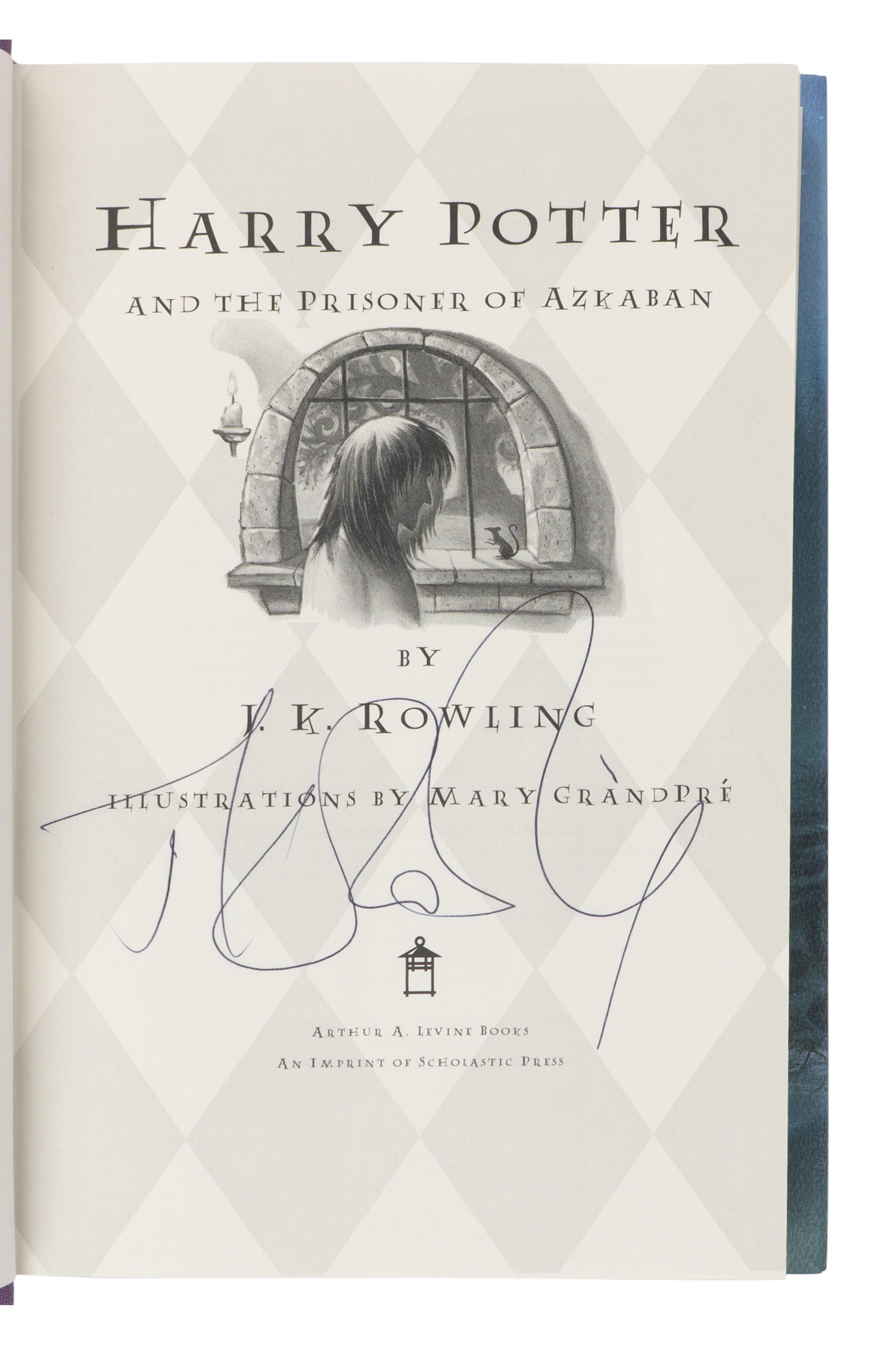 ROWLING, J.K. (b. 1965). A group of the first 3 Harry Potter titles, ALL FIRST AMERICAN EDITIONS, SIGNED, comprising: