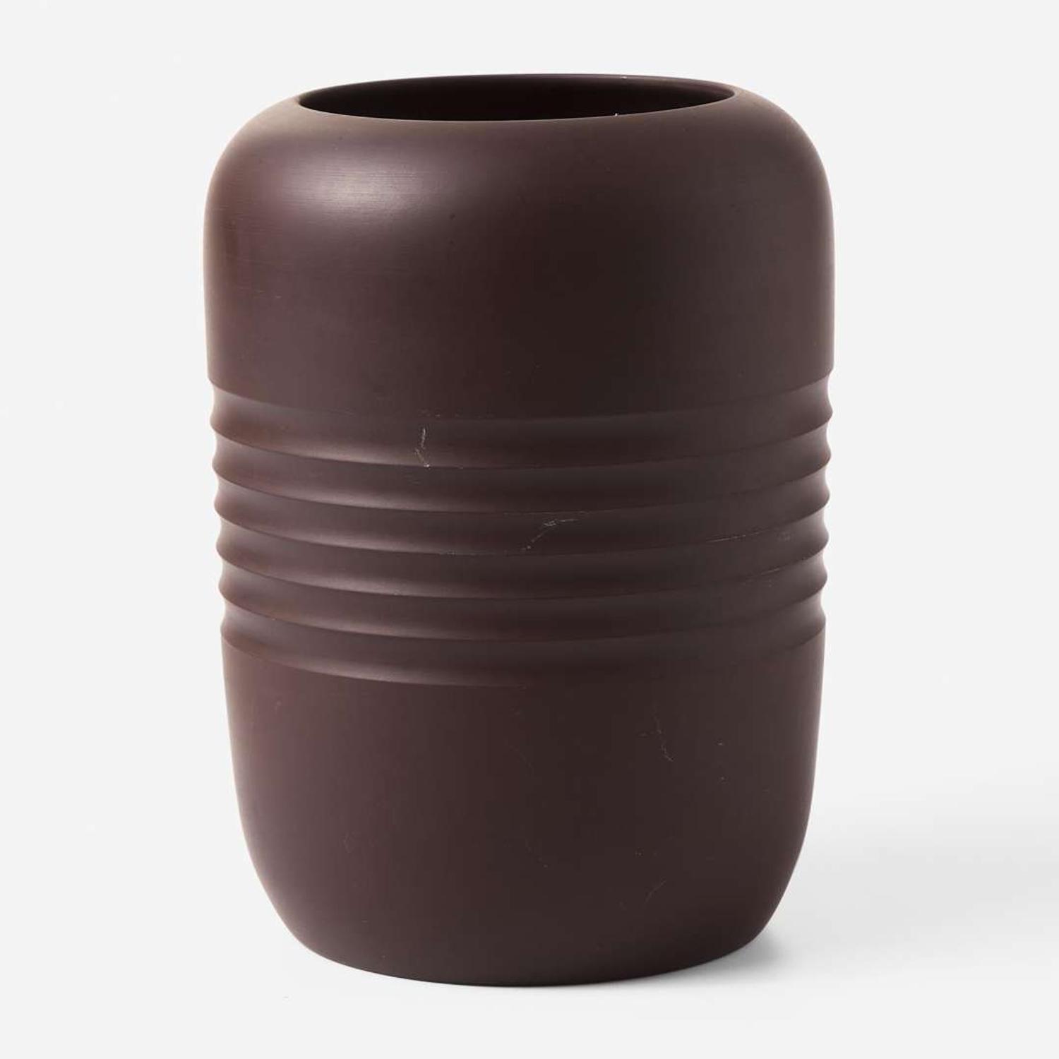A Wedgwood Keith Murray (1892-1981) Designed Bronzed Black Basalt Vase UK, 1930s