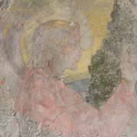 A Painted Fresco with the Angel Gabriel 44" W x 4" D x 64" H — Italy, Circa 1820
