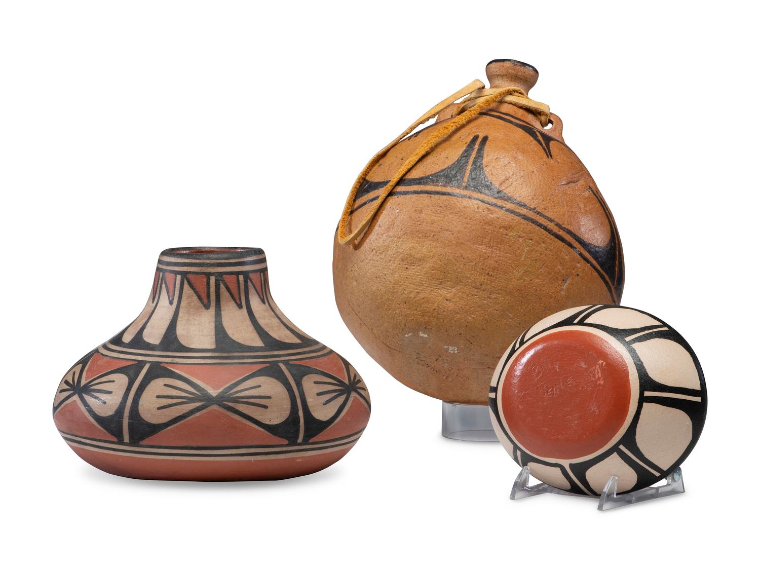 Pottery Canteen and Jar, PLUS