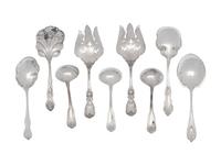 A Group of American and English Silver and Silver-Plate Serving Spoons