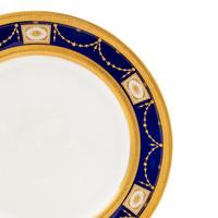 A Set of Twelve Royal Doulton Parcel Gilt Porcelain Dinner Plates