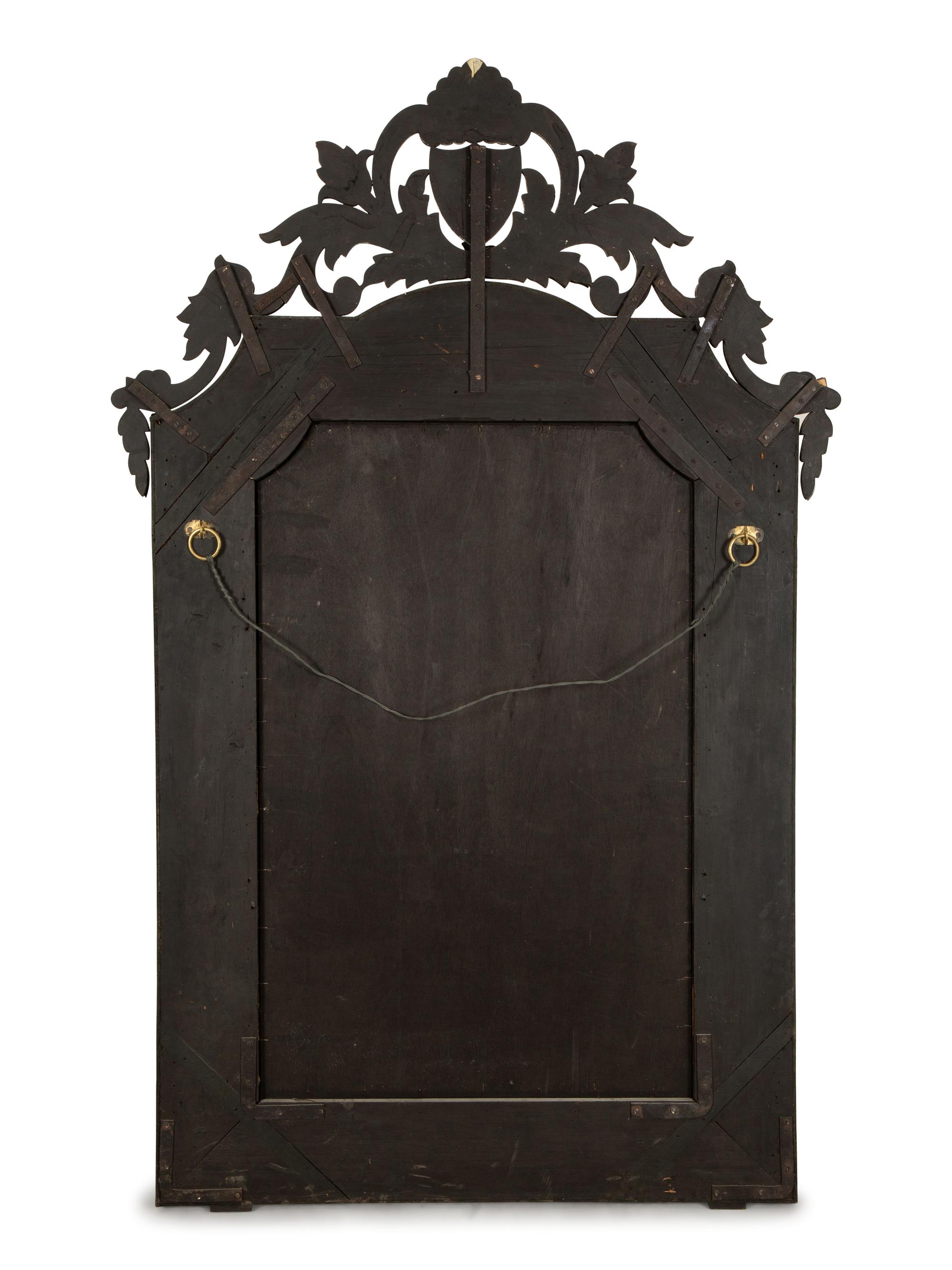 A Venetian Style Etched Glass Framed Mirror — 20th Century