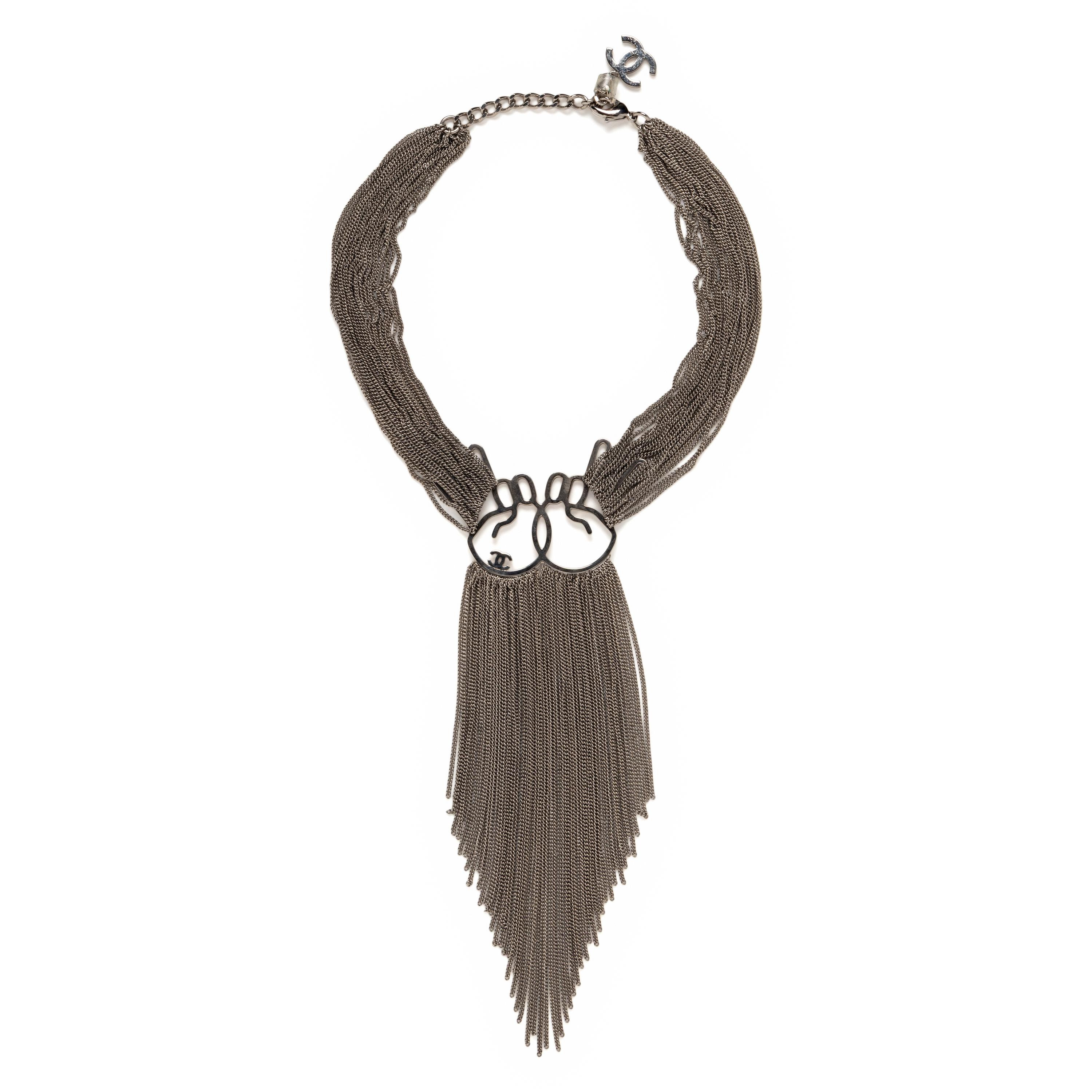 CHANEL, PEACE SIGN CHAIN FRINGE NECKLACE, 2016