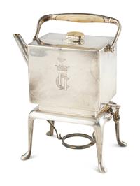A Russian Silver Teapot on Stand