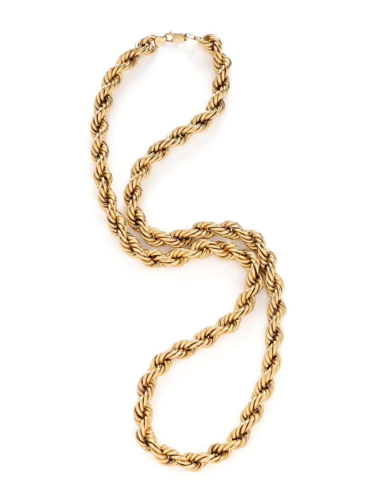 YELLOW GOLD ROPE LINK NECKLACE