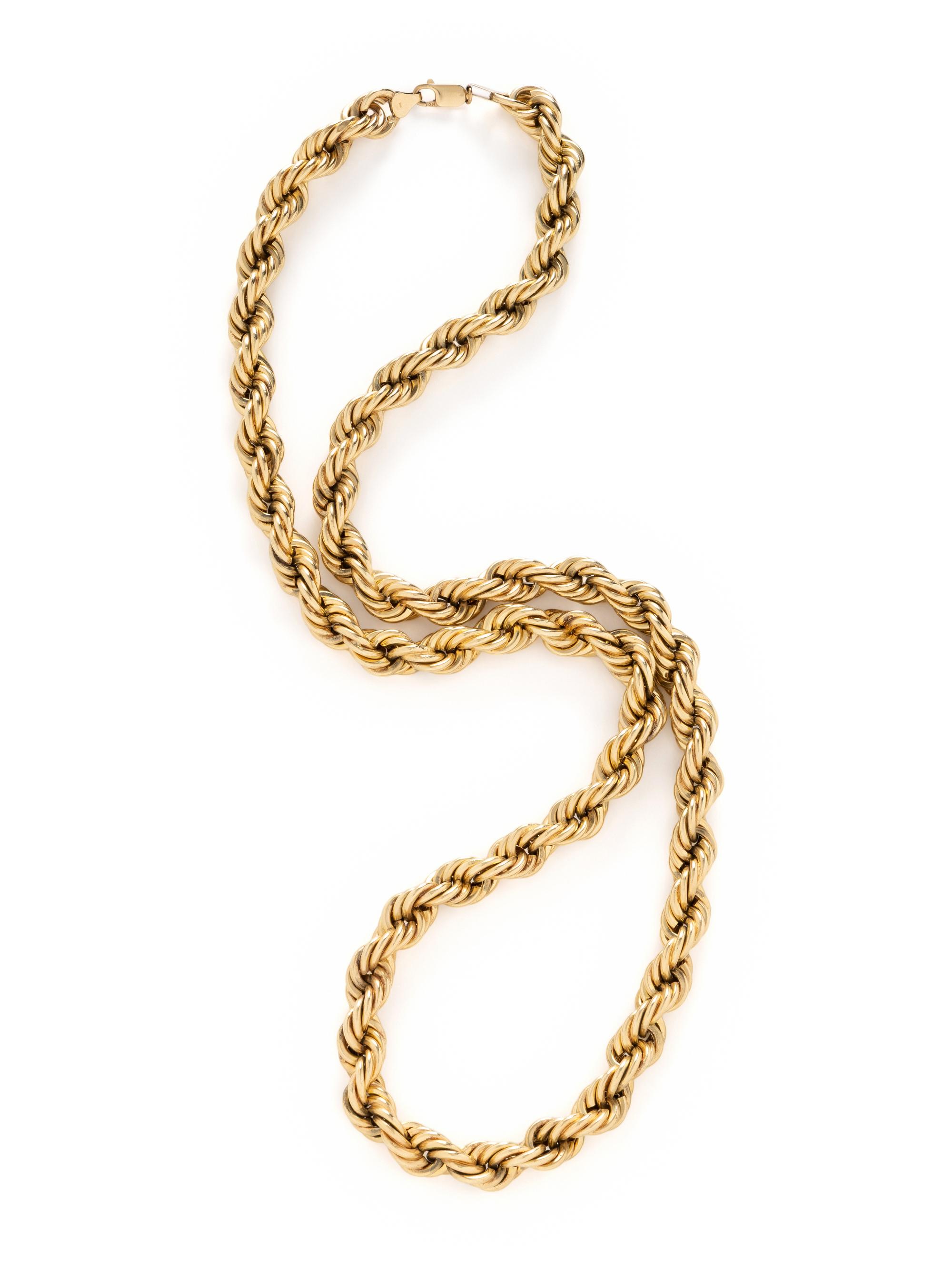 YELLOW GOLD ROPE LINK NECKLACE