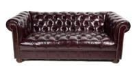 A Chesterfield Leatherette Sofa Height 28 1/2 x width 76 x depth 35 inches. — 20TH CENTURY