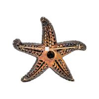 SILVER-TOPPED GOLD, OPAL AND DIAMOND STARFISH BROOCH