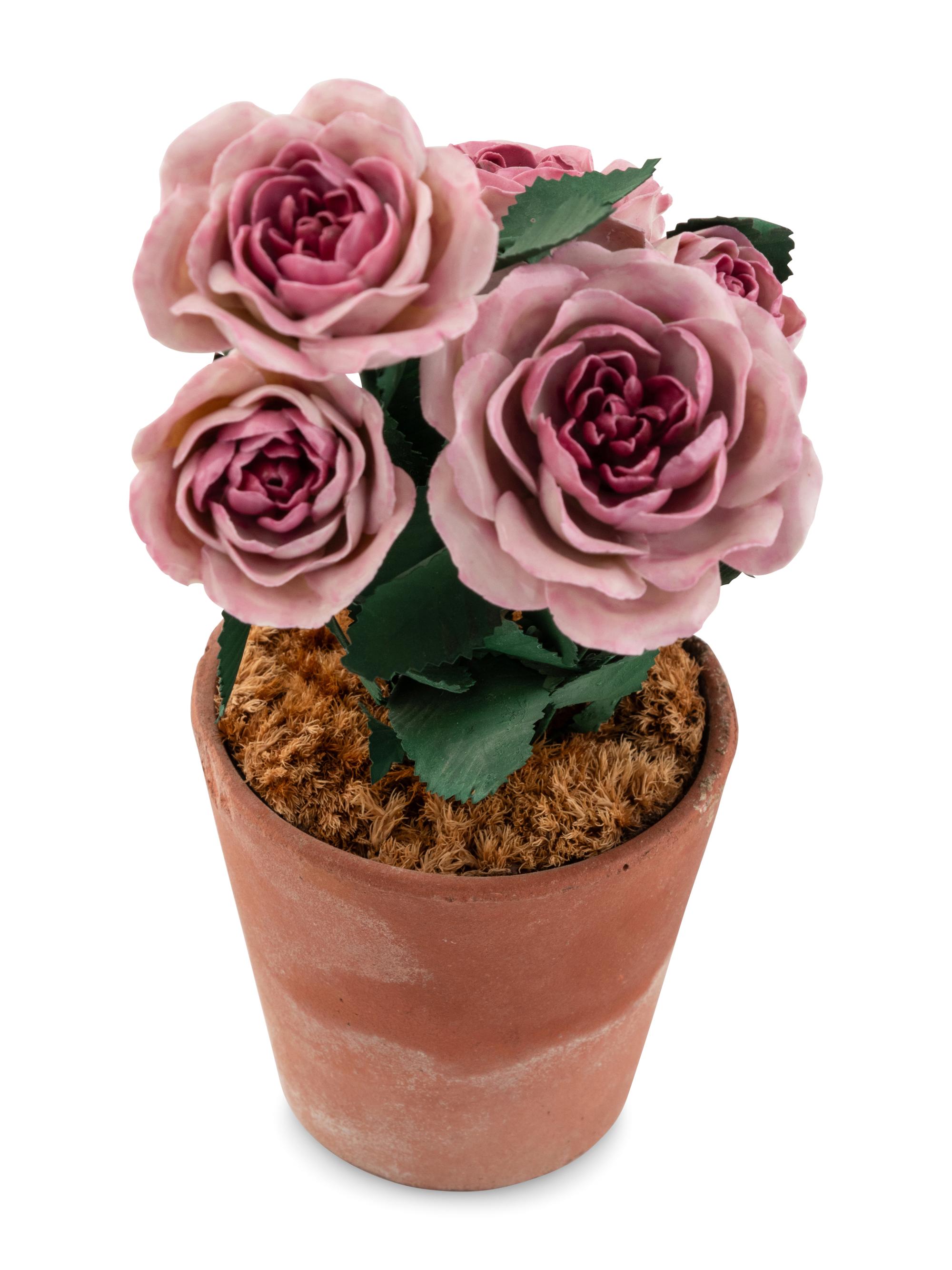 A Group of Tole and Porcelain Models of Flowers