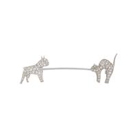 CARTIER, DIAMOND AND PLATINUM CAT AND DOG JABOT PIN