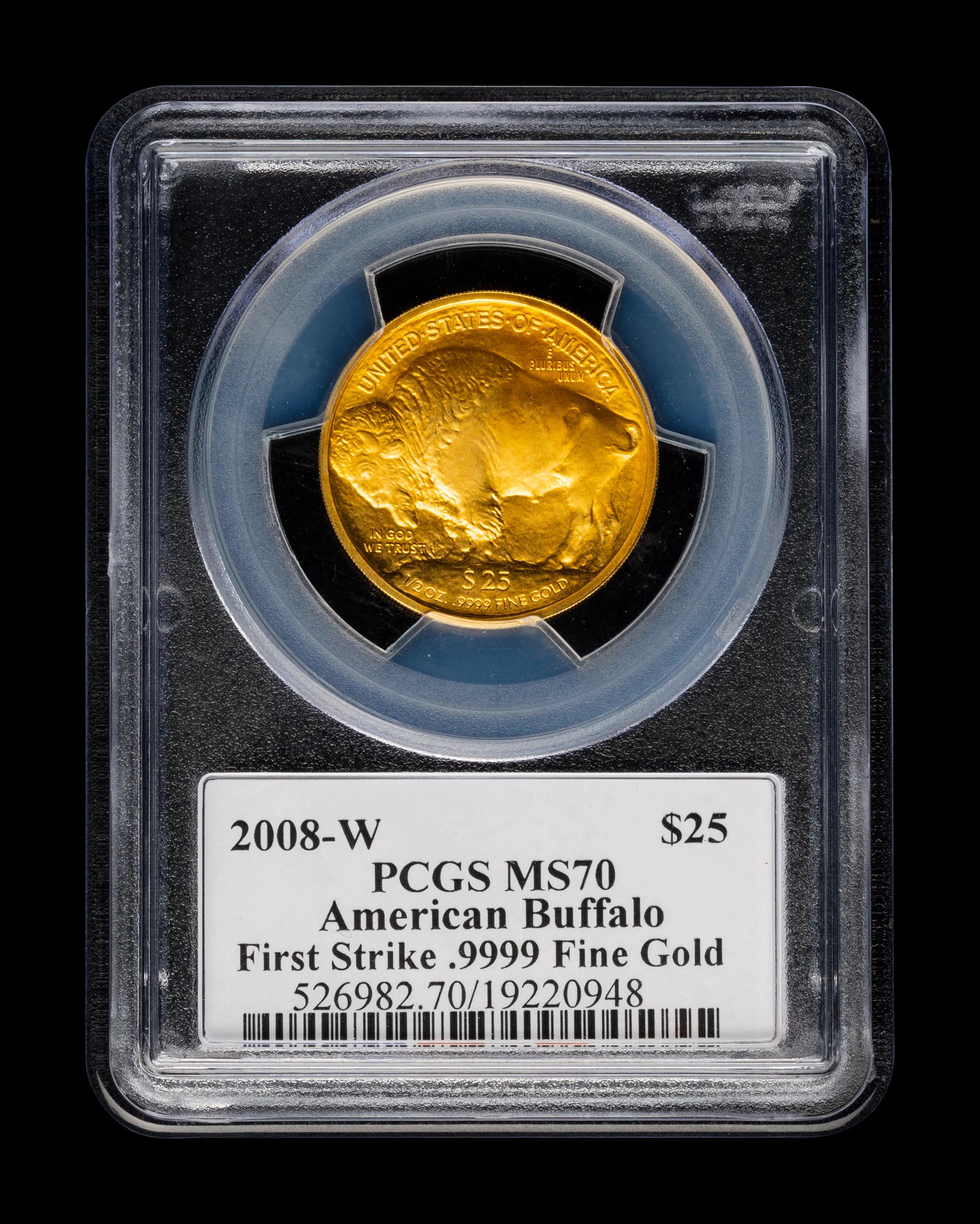 A 2008-W American Buffalo-First Strike $25 Gold Coin (PCGS MS70)