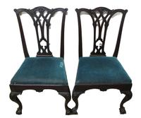 Pair of Chippendale-style mahogany side chairs late 19th century