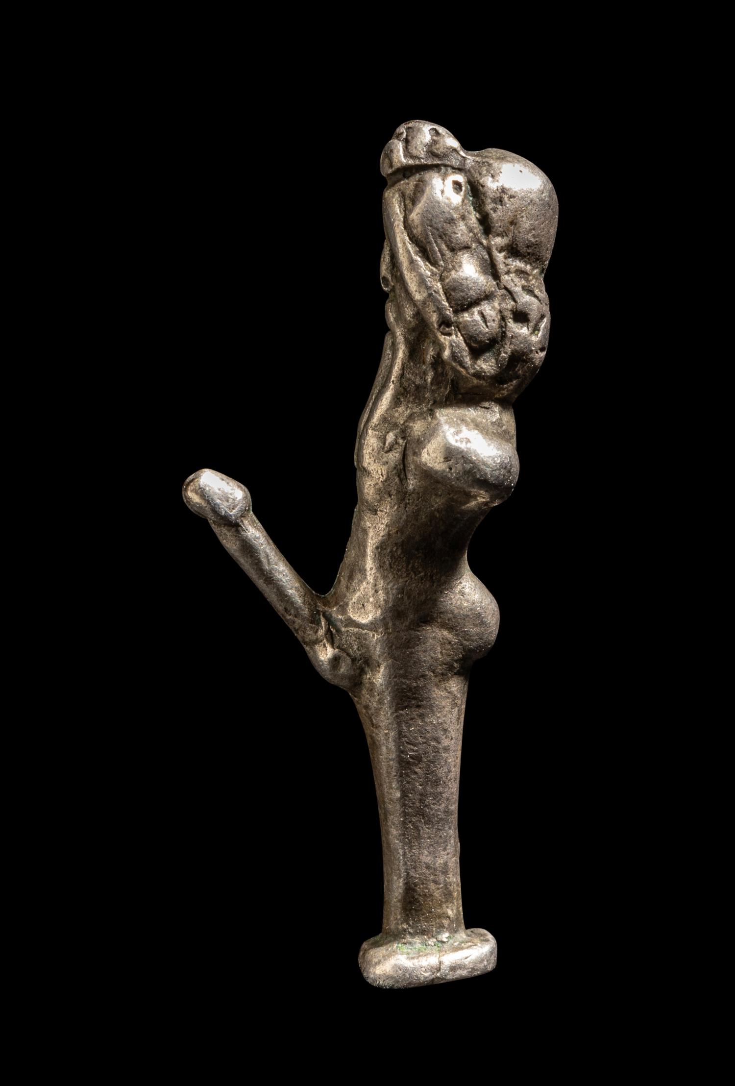A Roman Silver Herm of Priapus