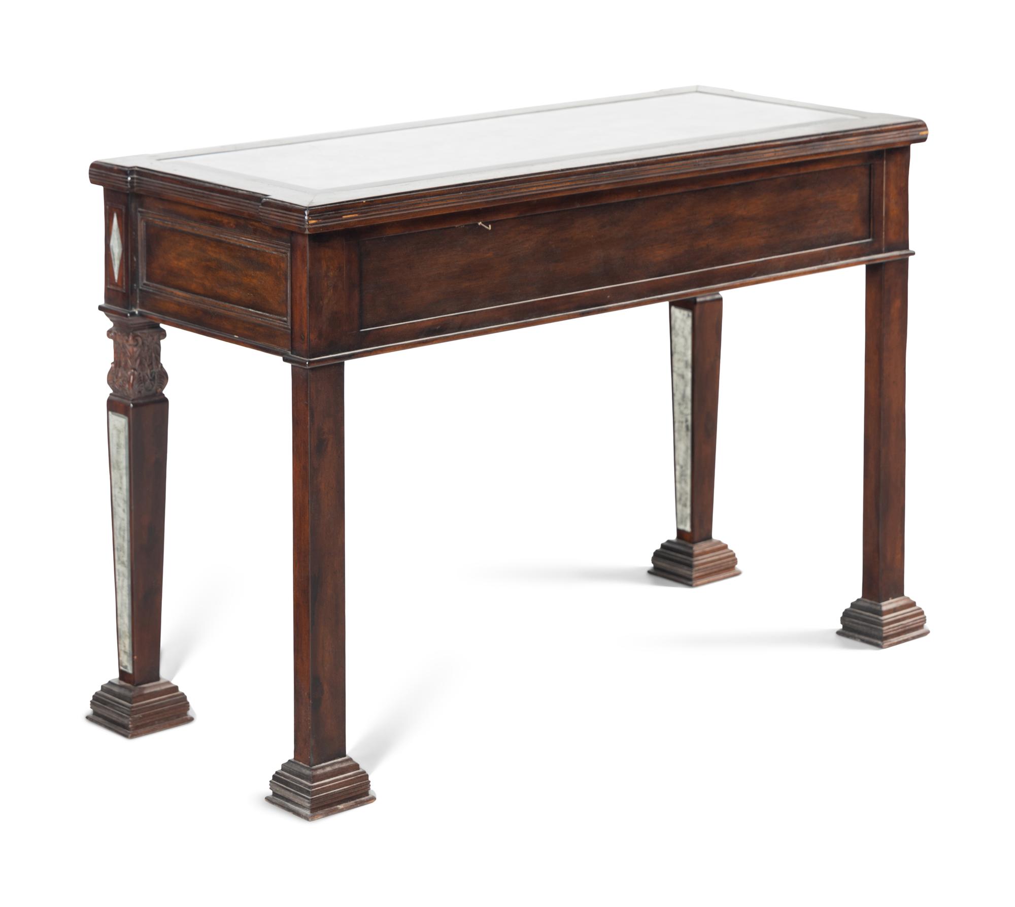 A Continental Mahogany Mirror-Inset Pier Table