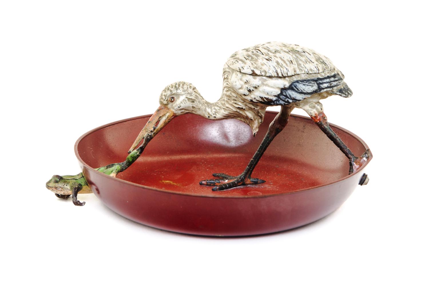 An Austrian Cold-Painted Cast Metal Ash Receiver Diameter 4 7/8 inches. — 19TH/20TH CENTURY