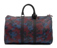 Louis Vuitton Limited Edition Keepall Bandoulière 45 in Damier Cobalt Coated Canvas, Camouflage Bordeaux, Fall Winter 2016