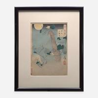 Tsukioka Yoshitoshi 月岡芳年 浮世绘两幅 (Japanese b.1839-d.1892)