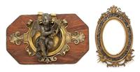 Two French Gilt Bronze Articles Height of mirror 8 1/2 inches. — 19TH CENTURY