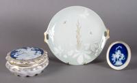 A Collection of Pate-sur-Pate Articles, Width of tray over handles 9 1/2 inches.