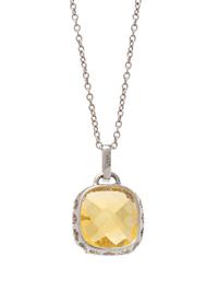 HELIODOR AND DIAMOND PENDANT