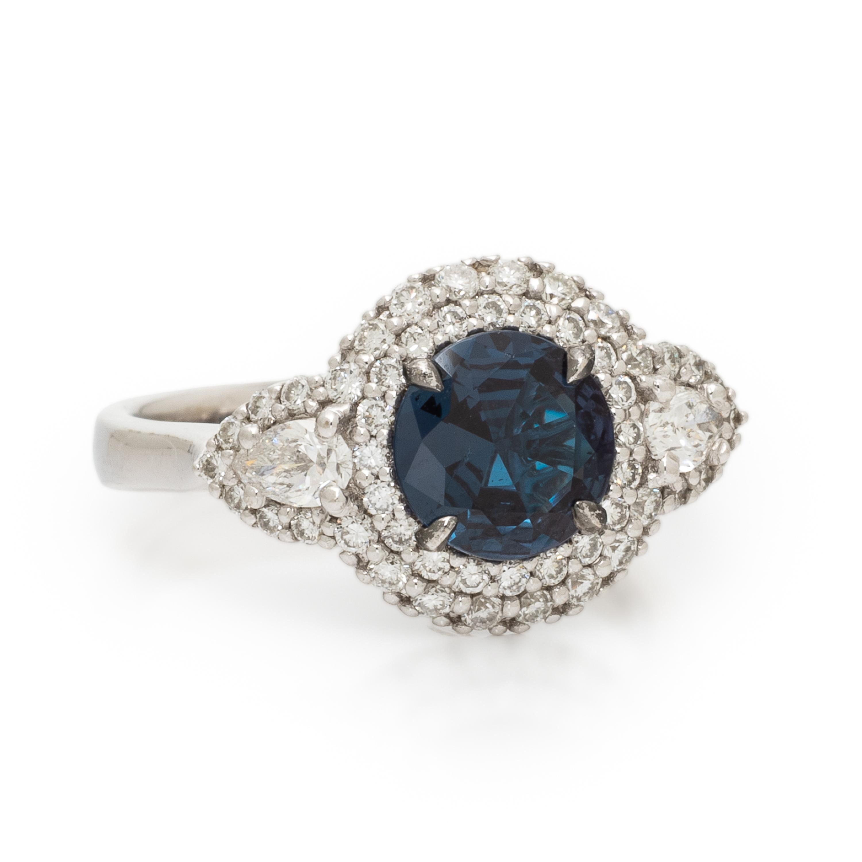 Hubert, Synthetic Alexandrite and Diamond Ring