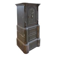 An Iron, Brass, and Wood Safe 24" W x 19" D x 53.5" H — Spain, Circa 1900