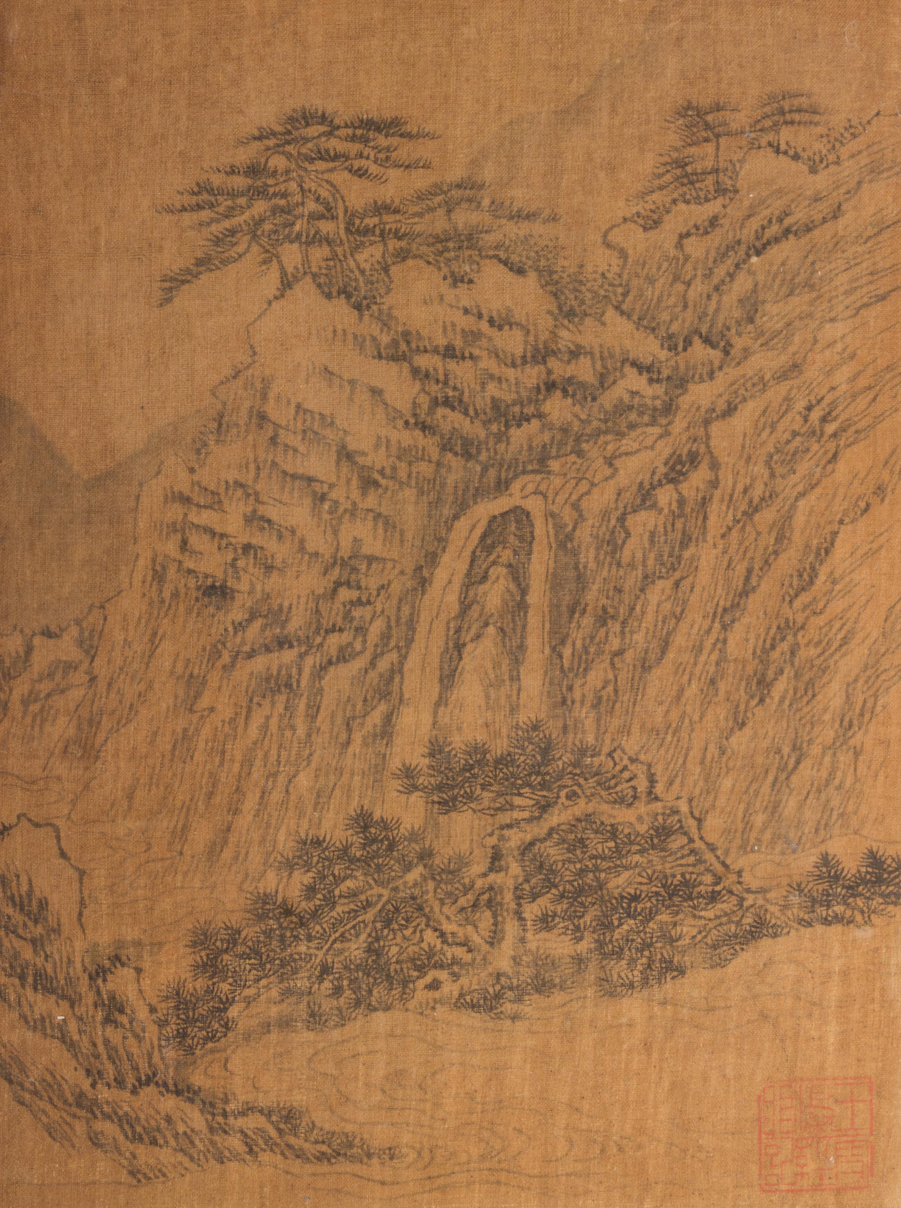 After Wu Li, (Chinese, 1632-1718), depicting mountainous landscape scenes.
