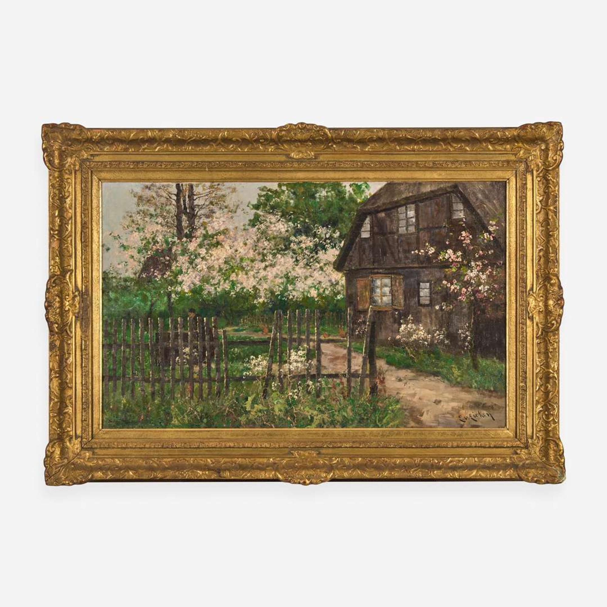 Elisabeth von Eicken (German, 1862–D.C. 1938) Cottage Scene in Spring