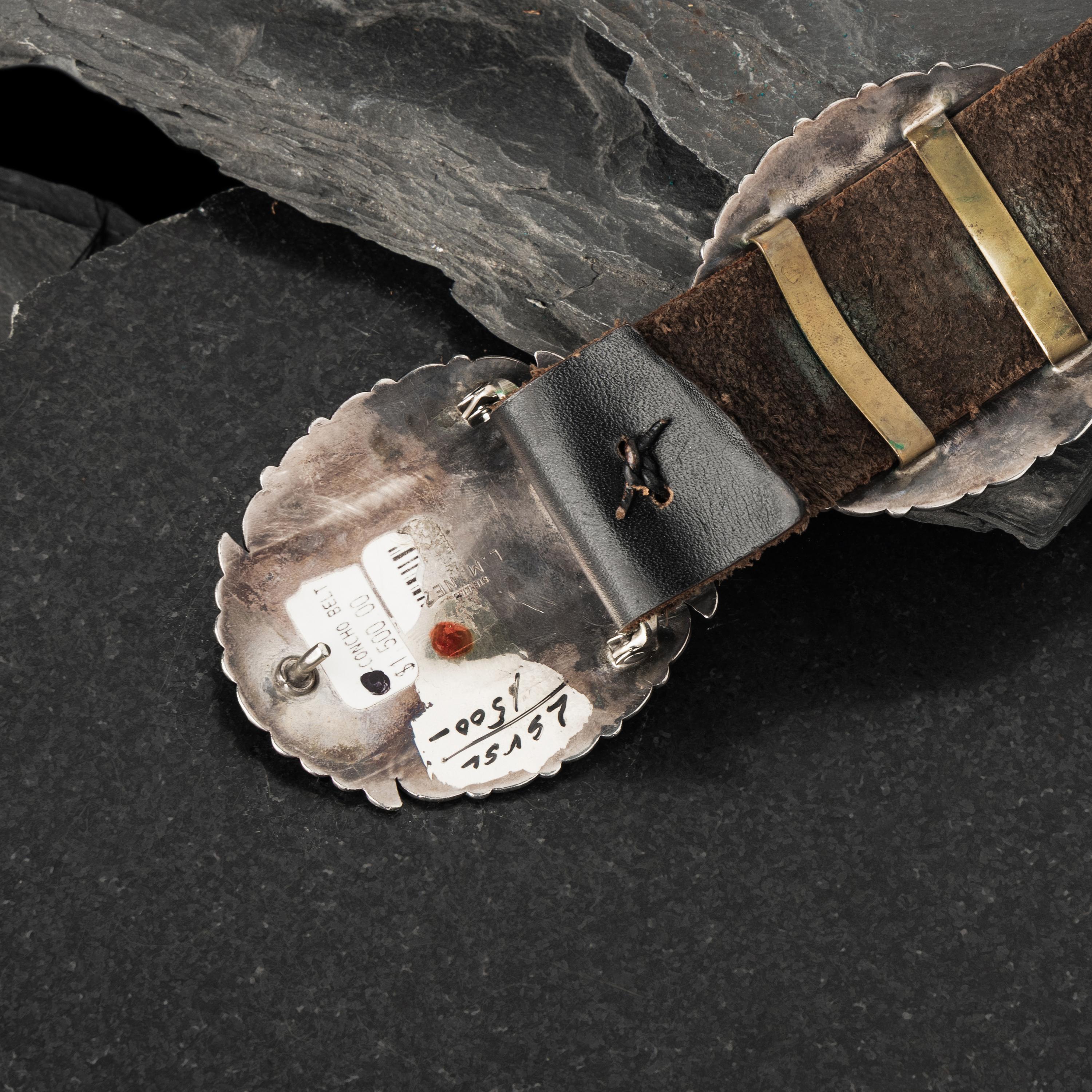 Leonard Nez (Diné, act. since 1980s) — Sterling Silver Concha Belt