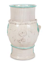 A Glazed Ceramic Figural Floor Vase