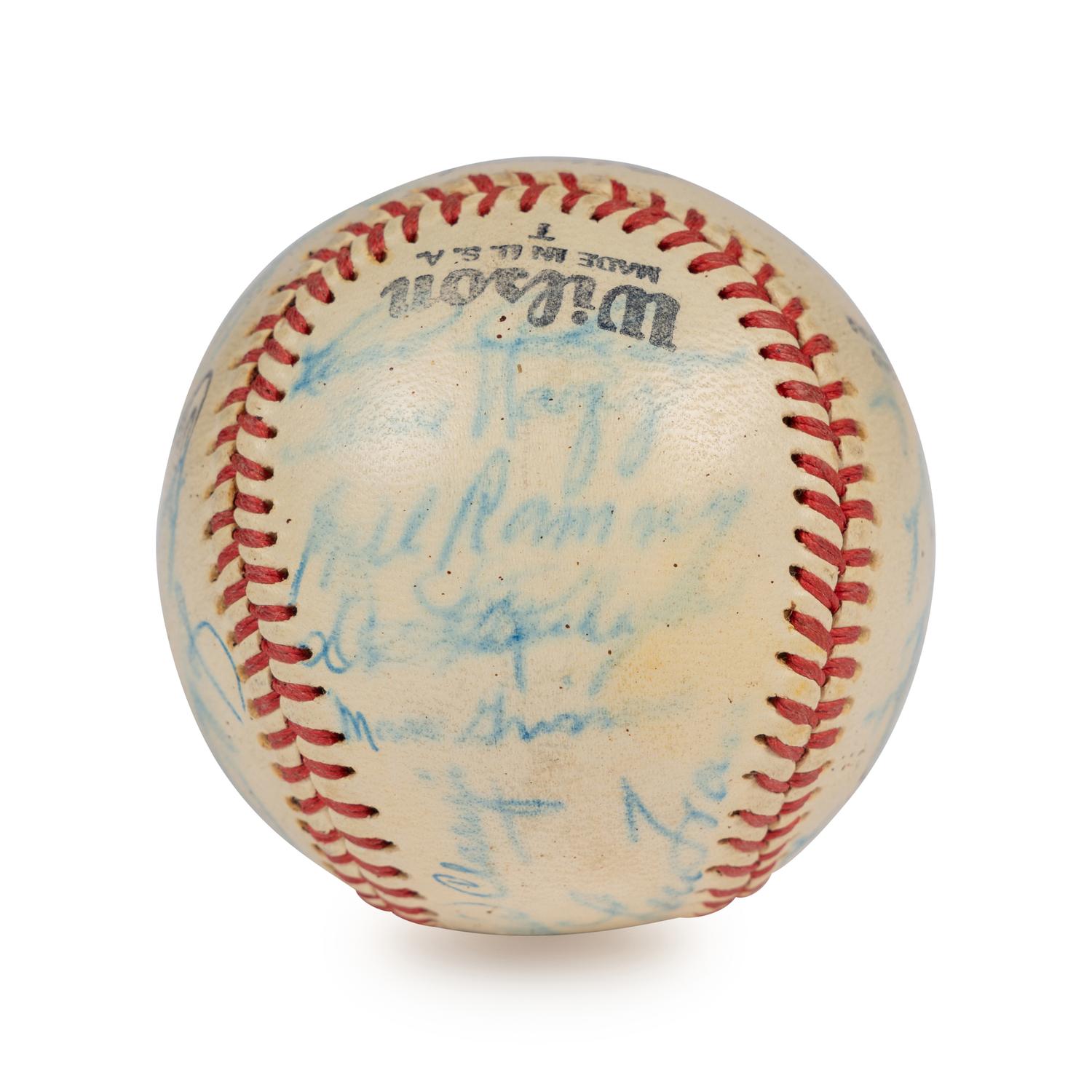 A 1951 Seattle Rainers Team Signed Autograph Baseball Featuring Rogers Hornsby (Beckett Authentication Services Letter),