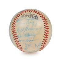 A 1951 Seattle Rainers Team Signed Autograph Baseball Featuring Rogers Hornsby (Beckett Authentication Services Letter),