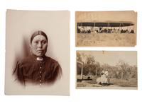 [NATIVE AMERICANS] -- [SOUTHWEST & ALASKA]. A group of 6 photographs, incl. female Native American subjects and view of Sitka, Alaska, incl. Indian Town.