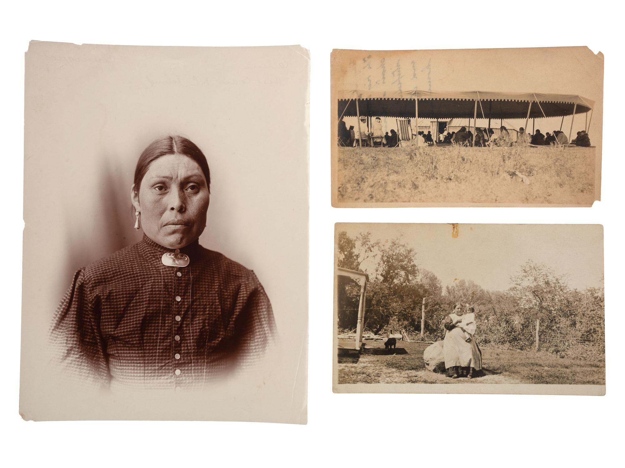 [NATIVE AMERICANS] -- [SOUTHWEST & ALASKA]. A group of 6 photographs, incl. female Native American subjects and view of Sitka, Alaska, incl. Indian Town.
