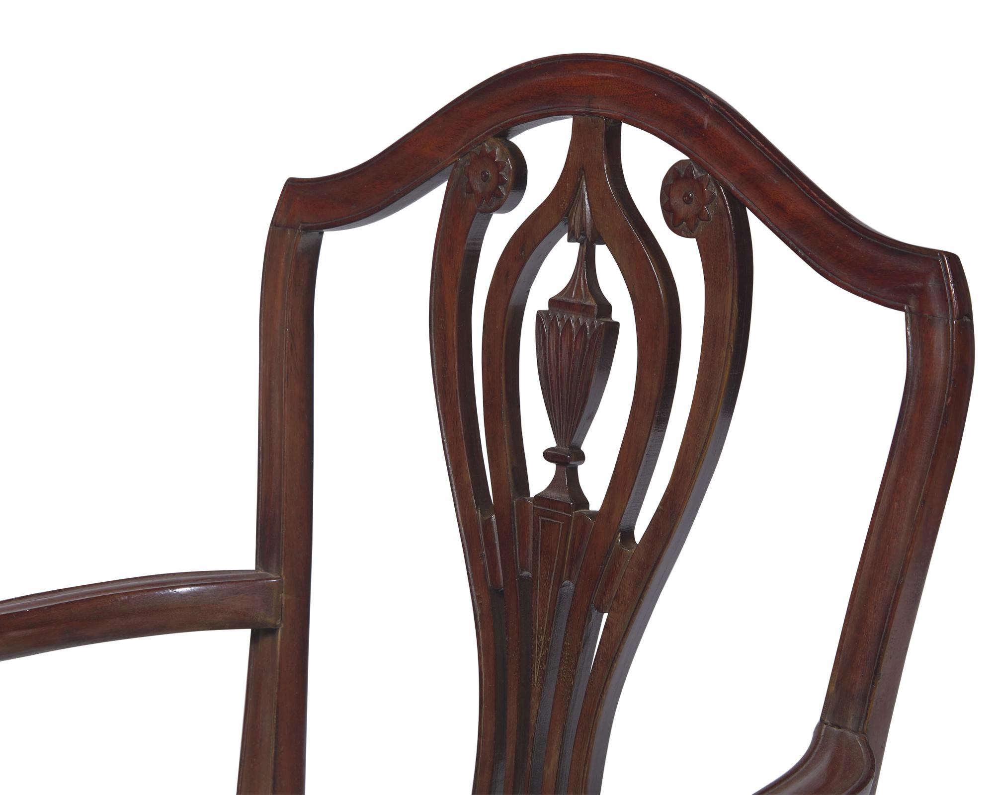 A Set of Eight Federal Carved Mahogany Dining Chairs