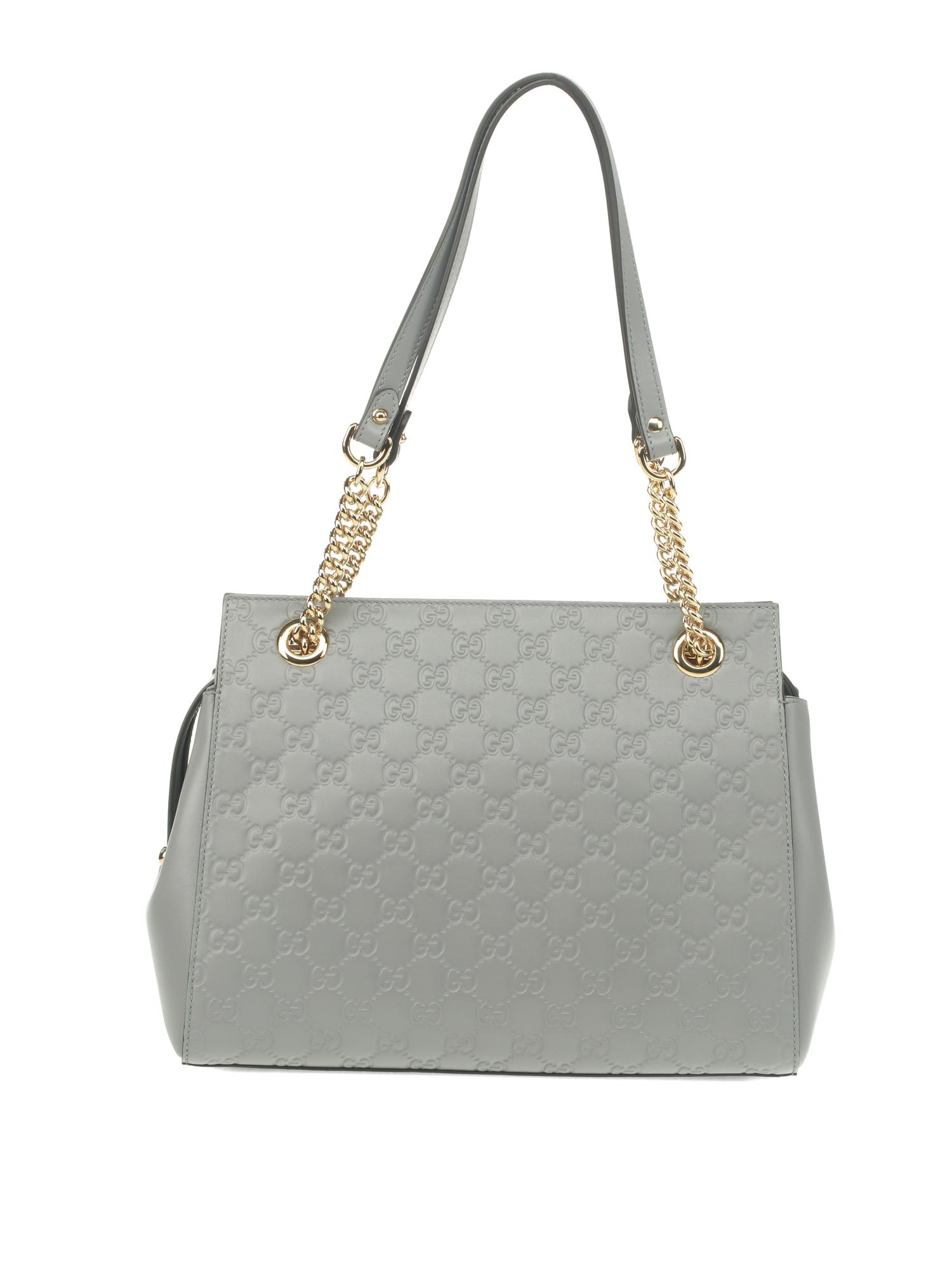 Gucci Guccissima Grey Leather Tote